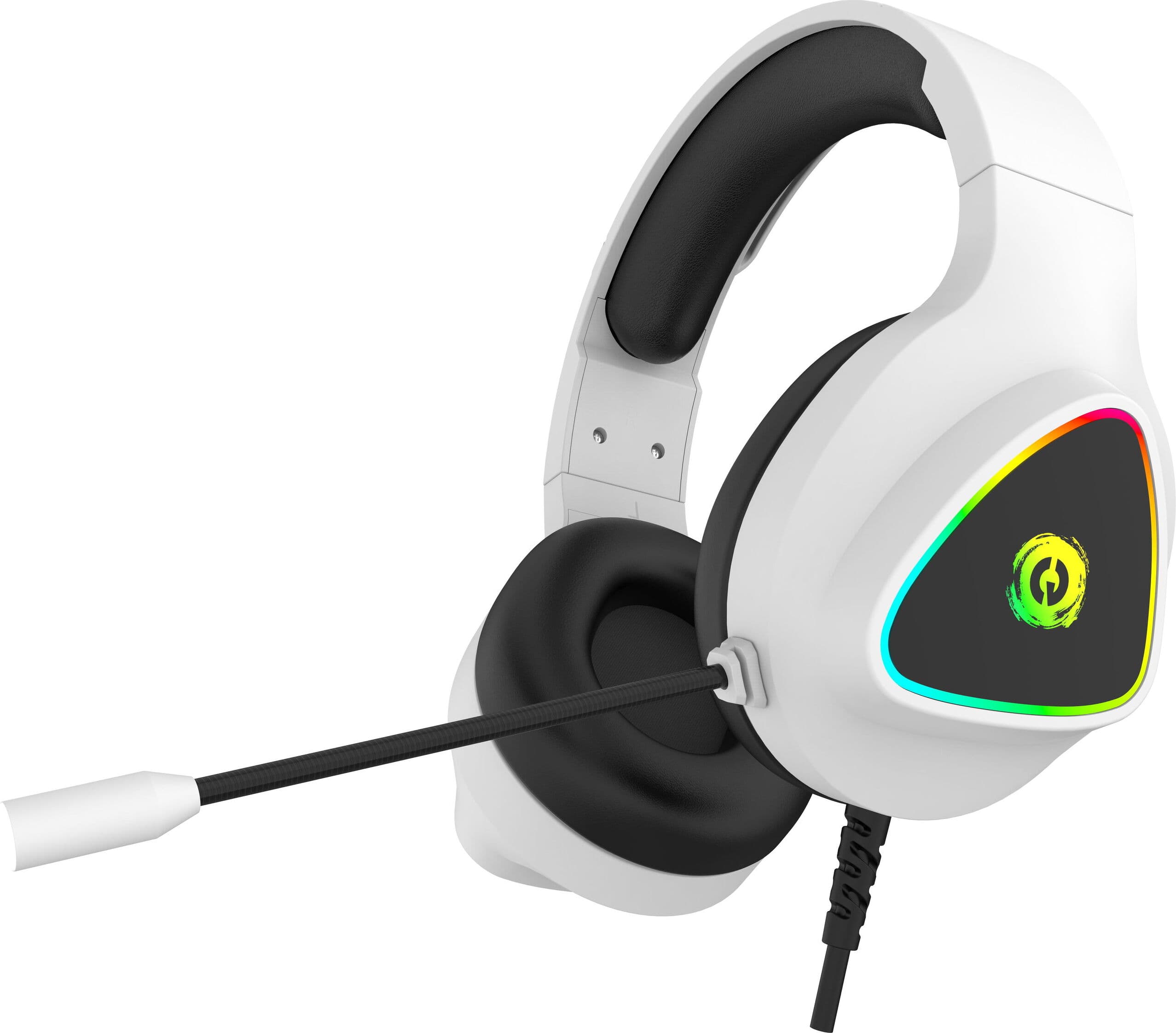 Слушалки Canyon Shadder CND-SGHS6W, микрофон, AUX, гейминг, 50mm говорители, RGB подсветка, бели