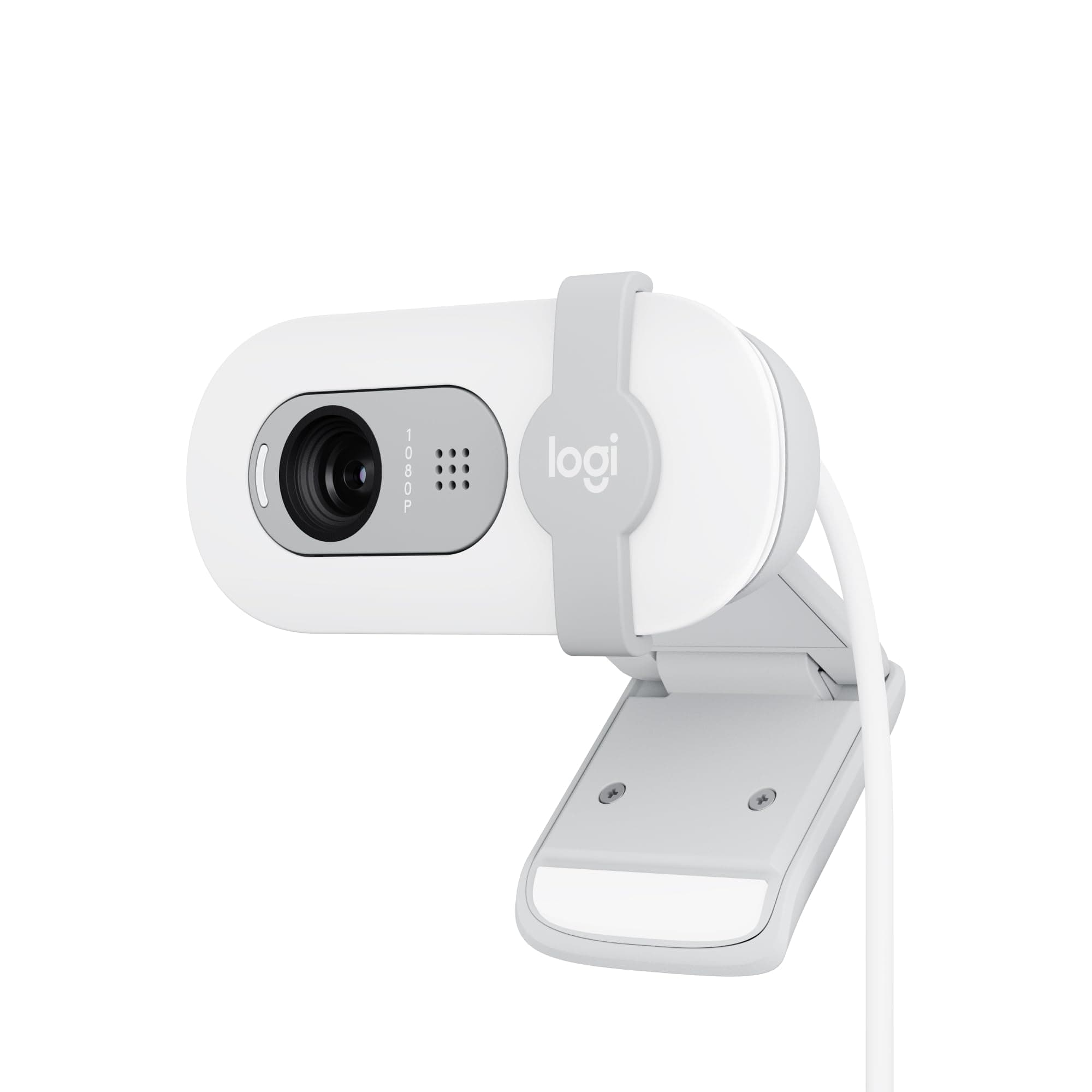 Уеб камера Logitech Brio 100 (960-001617), микрофон, Full HD (1920x1080@30fps), защитен капак, бяла