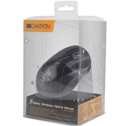 Мишка Canyon CNS-CMSW04B, безжична, оптична (1280dpi), черна, USB