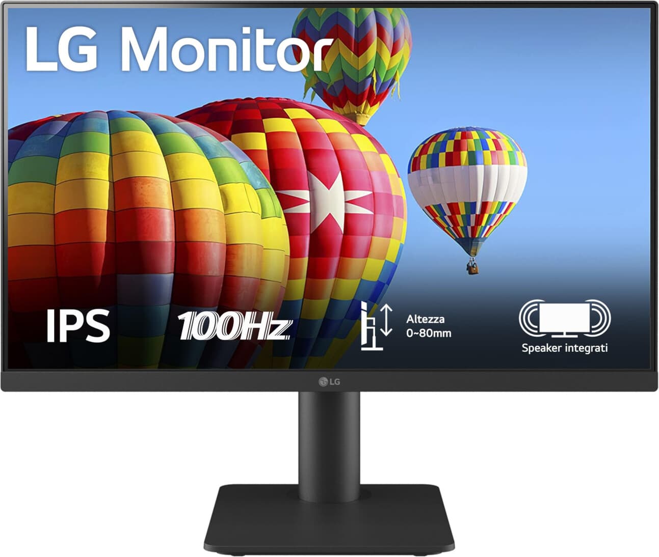 LG 24MS550-B, 23.8" IPS, AG, 5ms, 100Hz, 1000:1, 250cd/m2, Full HD 1920x1080, NTSC 72%, Reader Mode, 2xHDMI, Speaker 2W x 2, Tilt, Height, Reader Mode, Headphone Out, Black