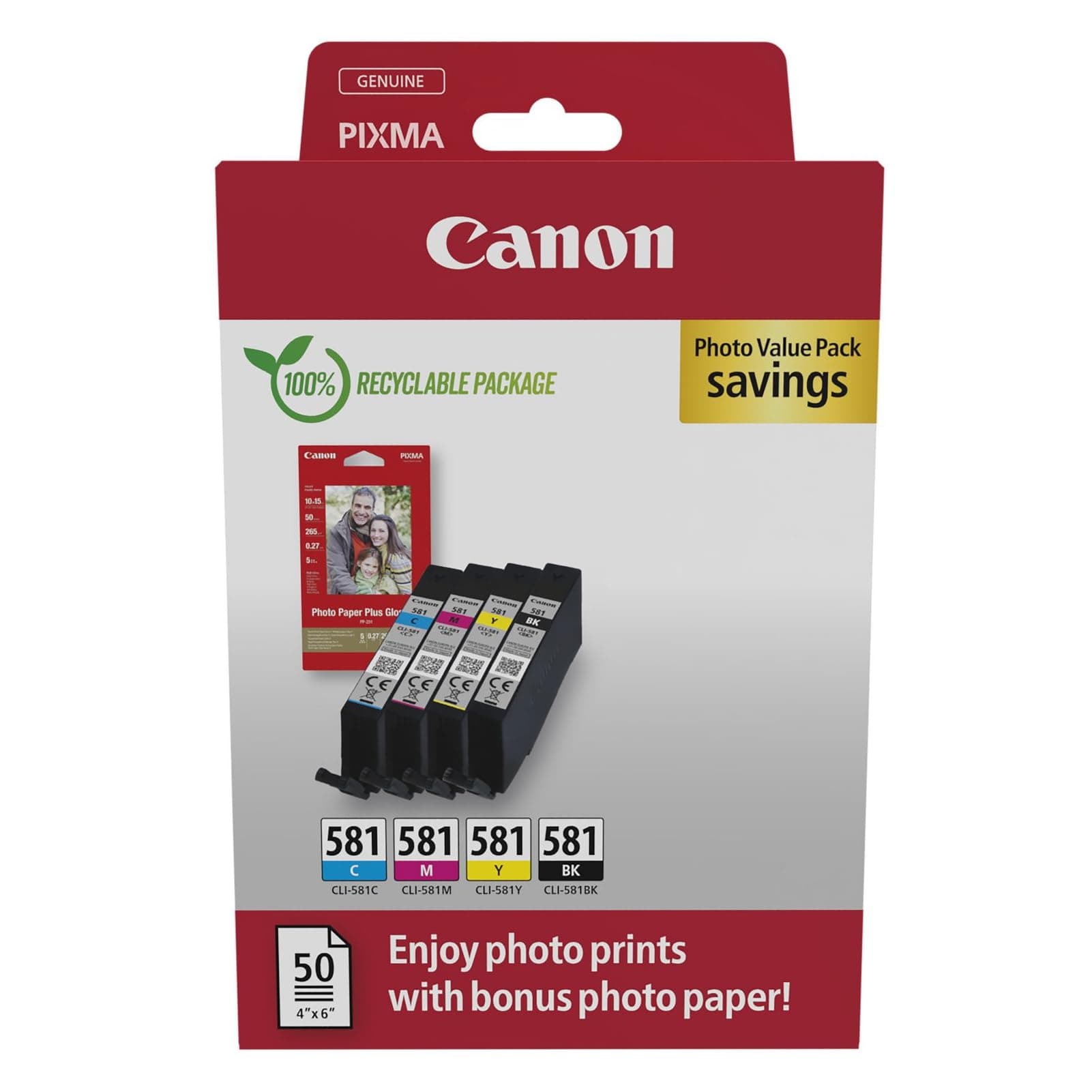 Canon CLI-581 C/M/Y/BK Photo Value Pack