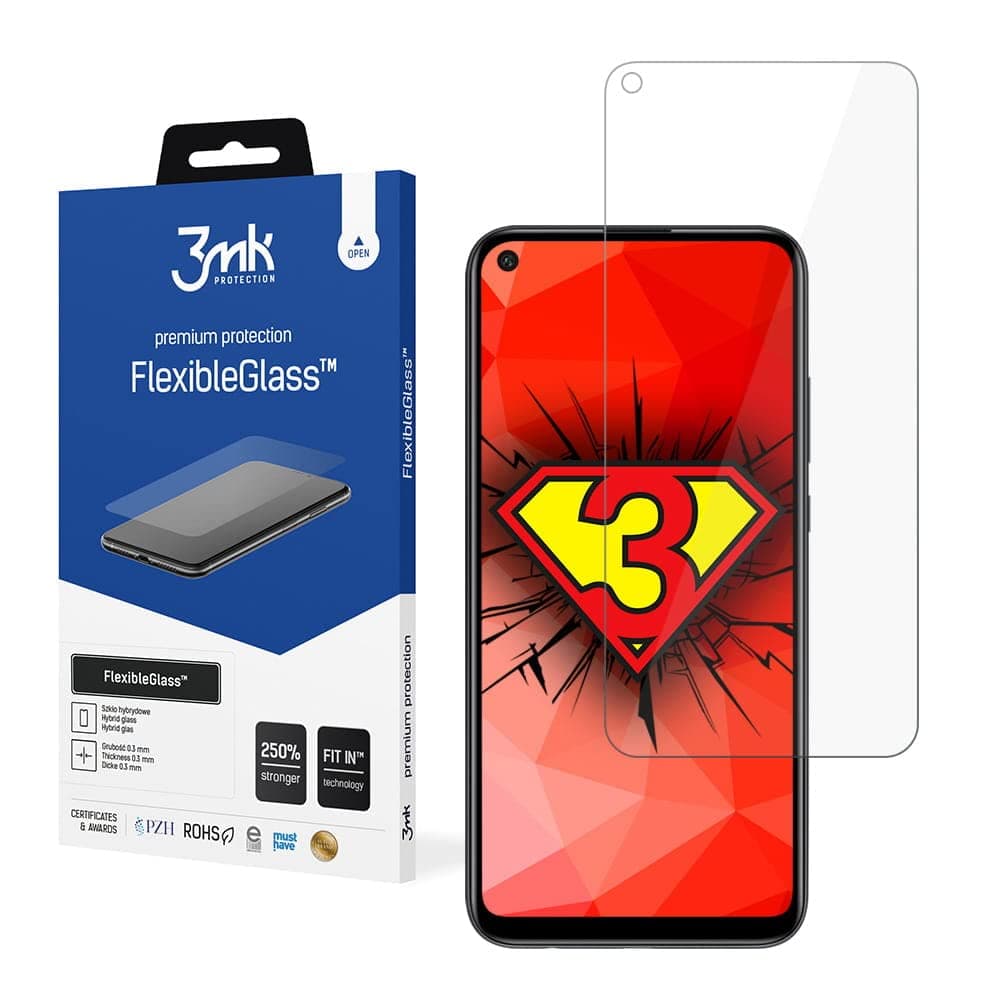 Хибридно защитно покритие за дисплея на Huawei P40 Lite E - 3mk FlexibleGlass Screen Protector (прозрачен)