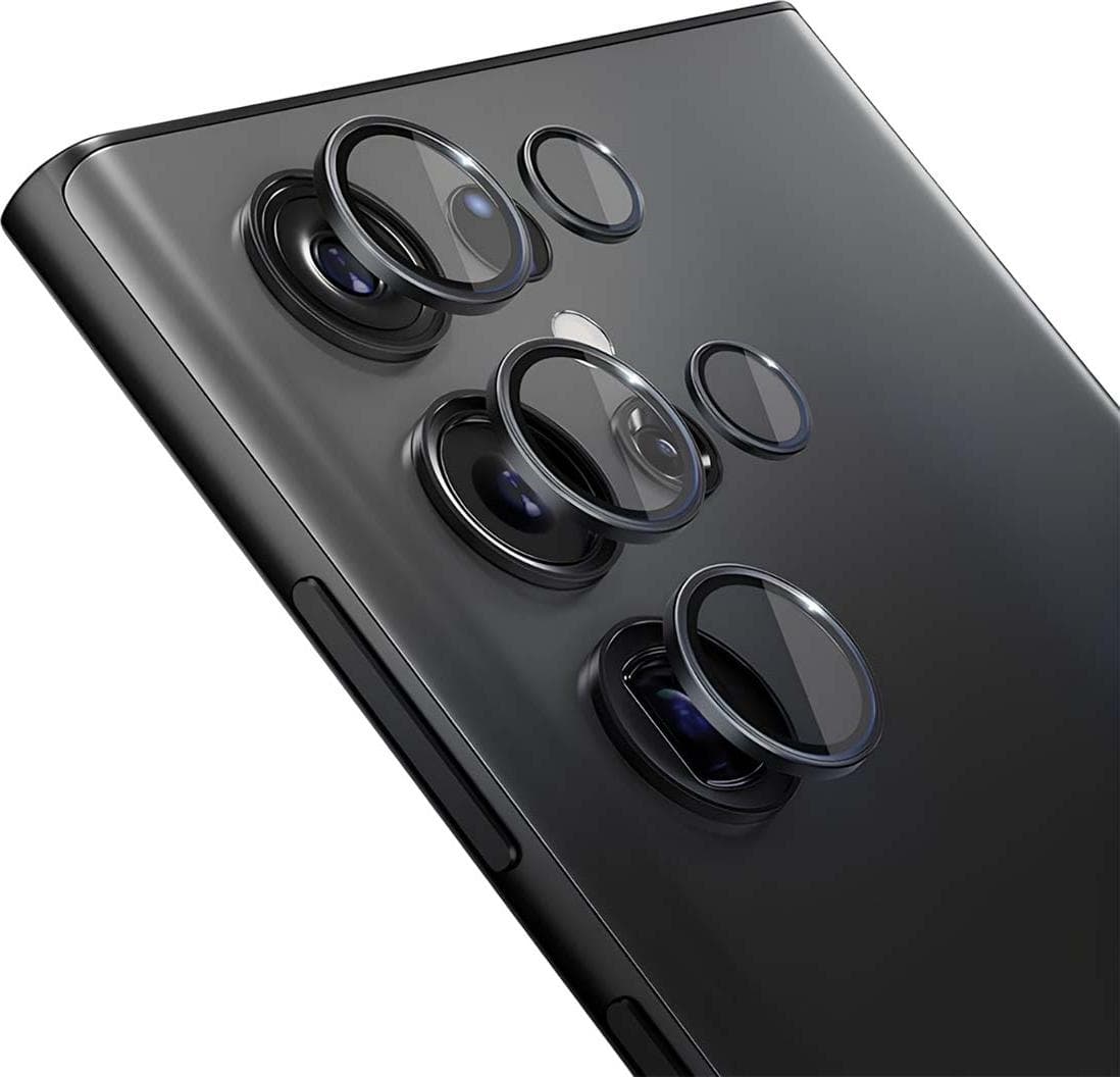 Предпазни стъклени лещи за камерата на Samsung Gaalaxy S24 Ultra - 3MK Lens Pro Tempered Glass Lens Protector (черен)