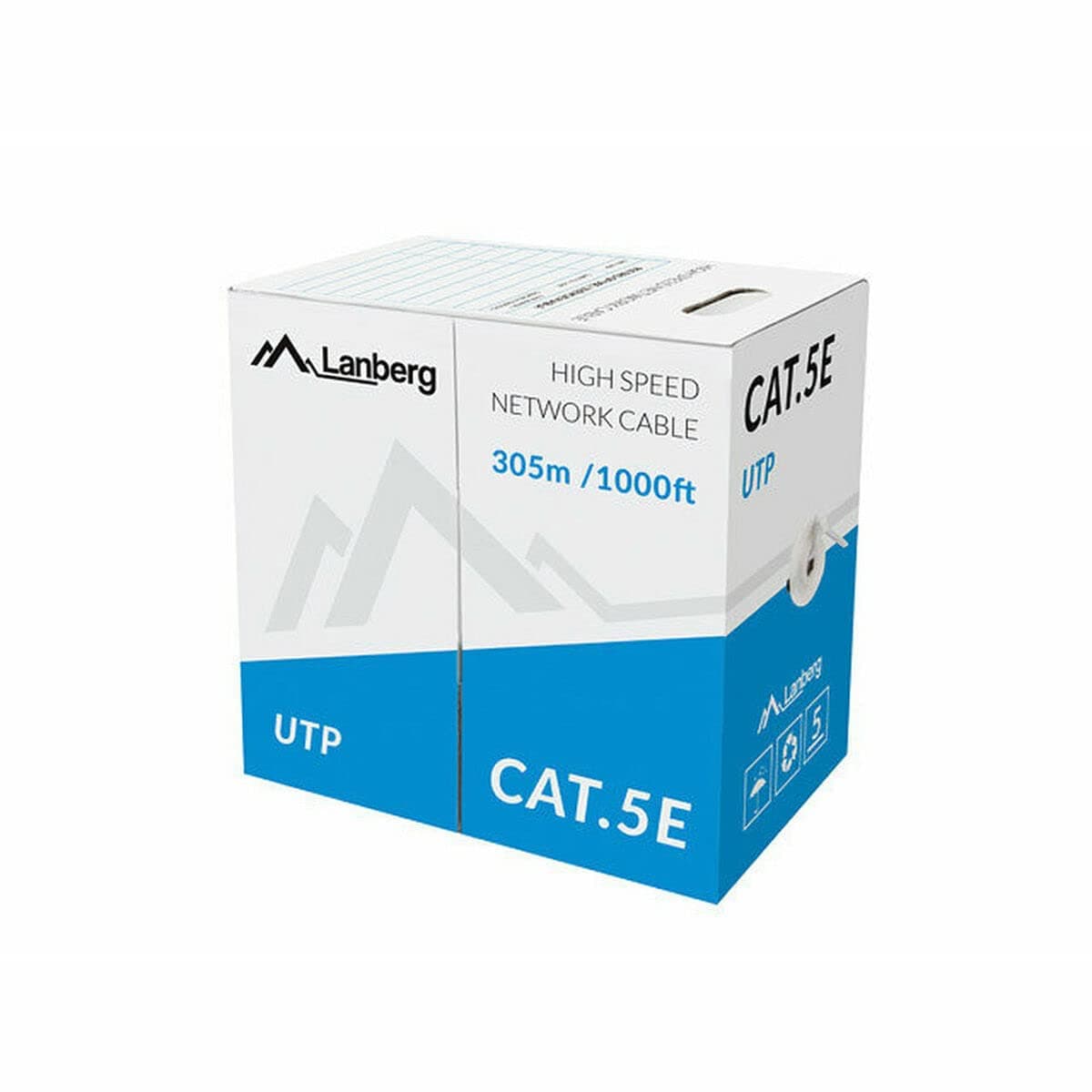 Lanberg LAN cable CAT.5e utp 305m solid cu grey cpr + fluke passed