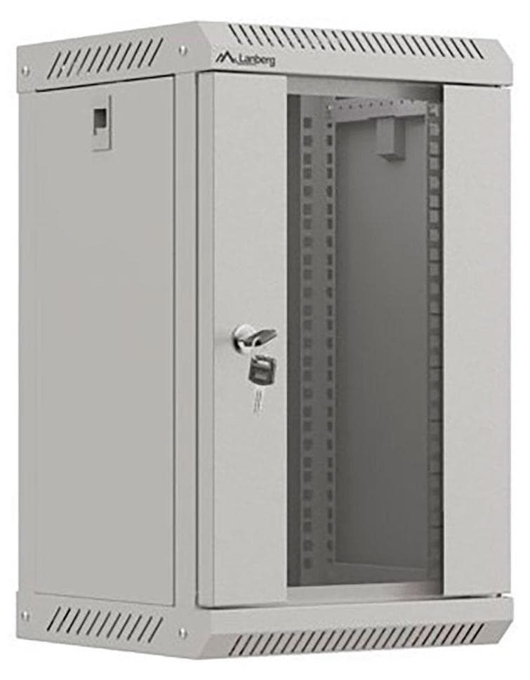Lanberg rack cabinet 10" wall-mount 9U/300x300 (flat pack) with glass door grey