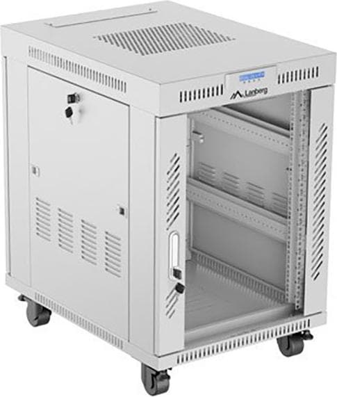 Lanberg rack cabinet 19" free-standing 15U/600x800 (flat pack) with glass door lcd grey v2