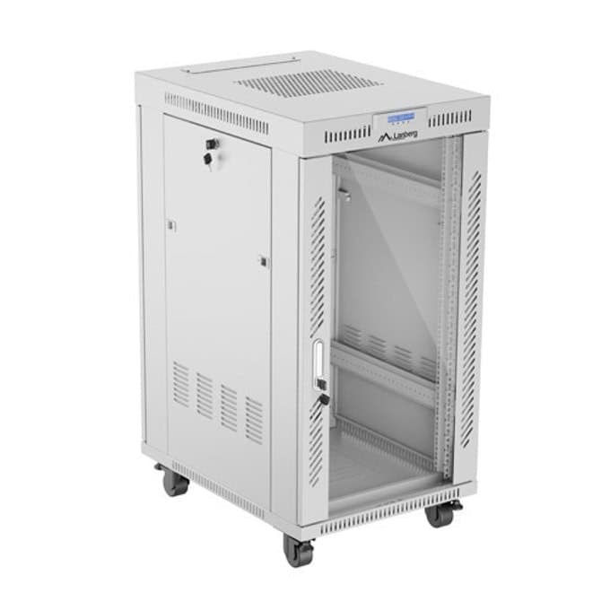 Lanberg rack cabinet 19" free-standing 22U/600x800 (flat pack) with glass door lcd grey v2