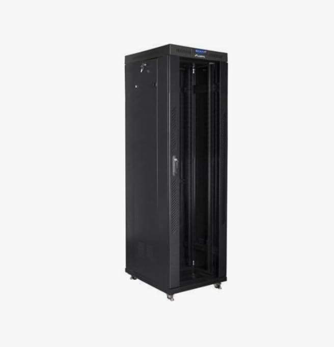 Lanberg rack cabinet 19" free-standing 42U/600x800 (flat pack) with glass door lcd black v2