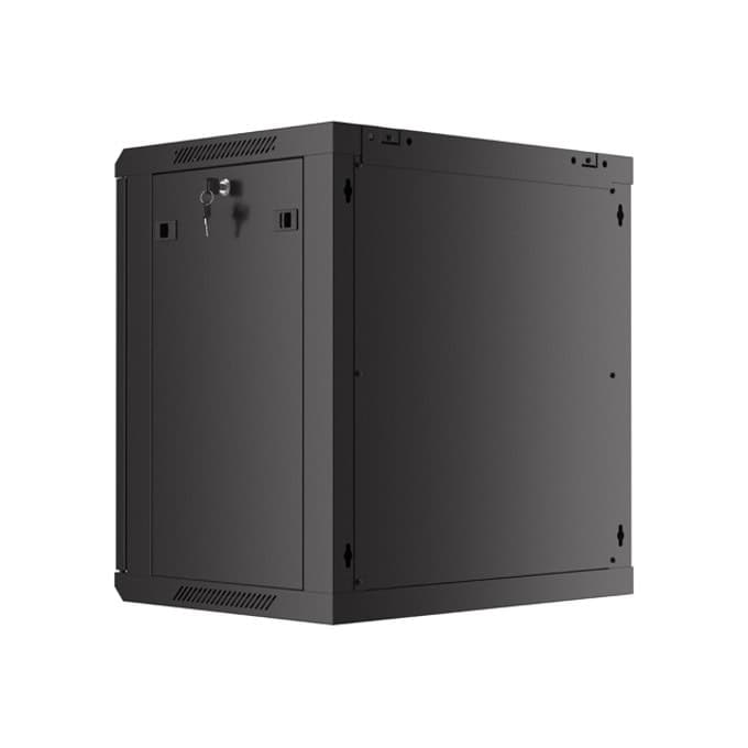 Lanberg rack cabinet 19" wall-mount 12U/600x450 with perforated door black (flat pack)