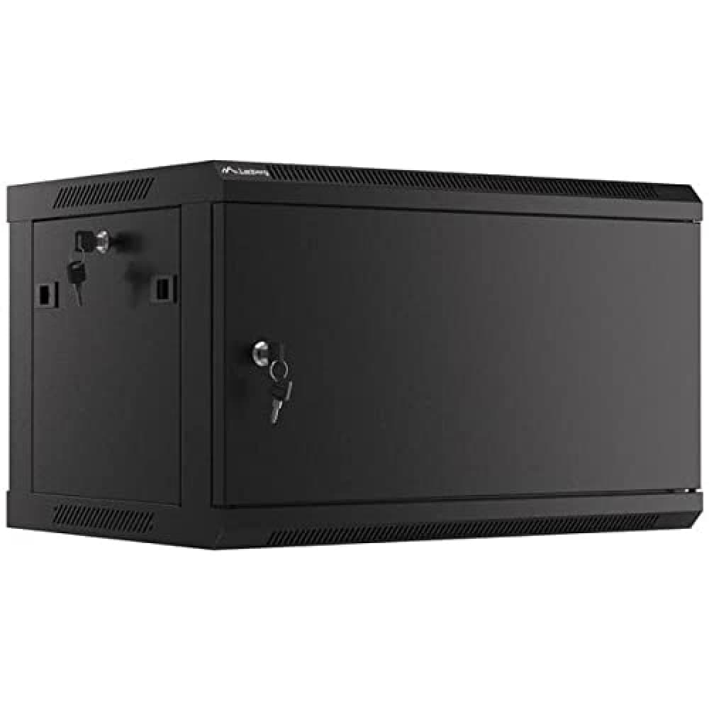 Lanberg rack cabinet 19" wall-mount 6U/600x450 for self-assembly with metal door black (flat pack)