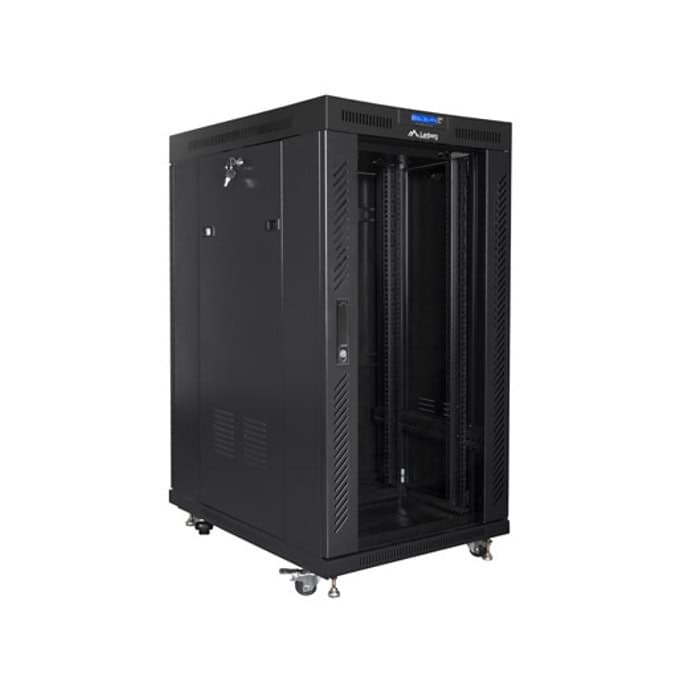 Lanberg rack cabinet 19" free-standing 22U/800x1000 (flat pack) with mesh door lcd black v2