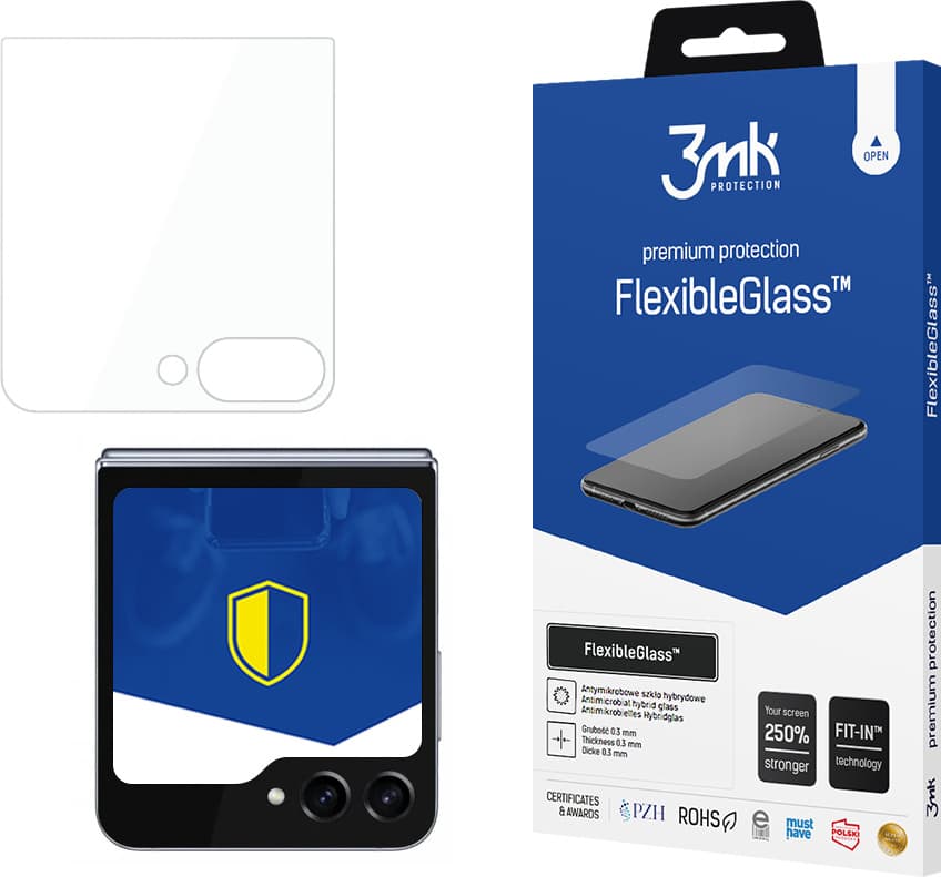 Хибридно защитно покритие за външния дисплей на Samsung Galaxy Z Flip6 - 3mk FlexibleGlass Screen Protector (прозрачен)