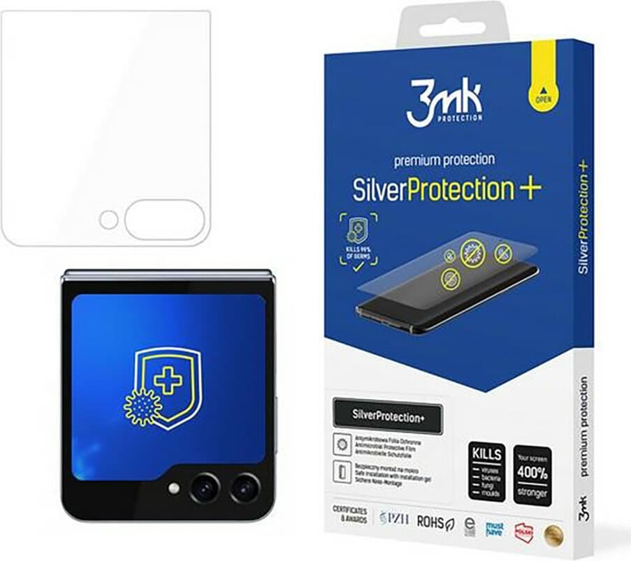 Антибактериално защитно покритие за външния дисплей на Samsung Galaxy Z Flip6 - 3mk Silver Protection+ Screen Protector (прозрачен)
