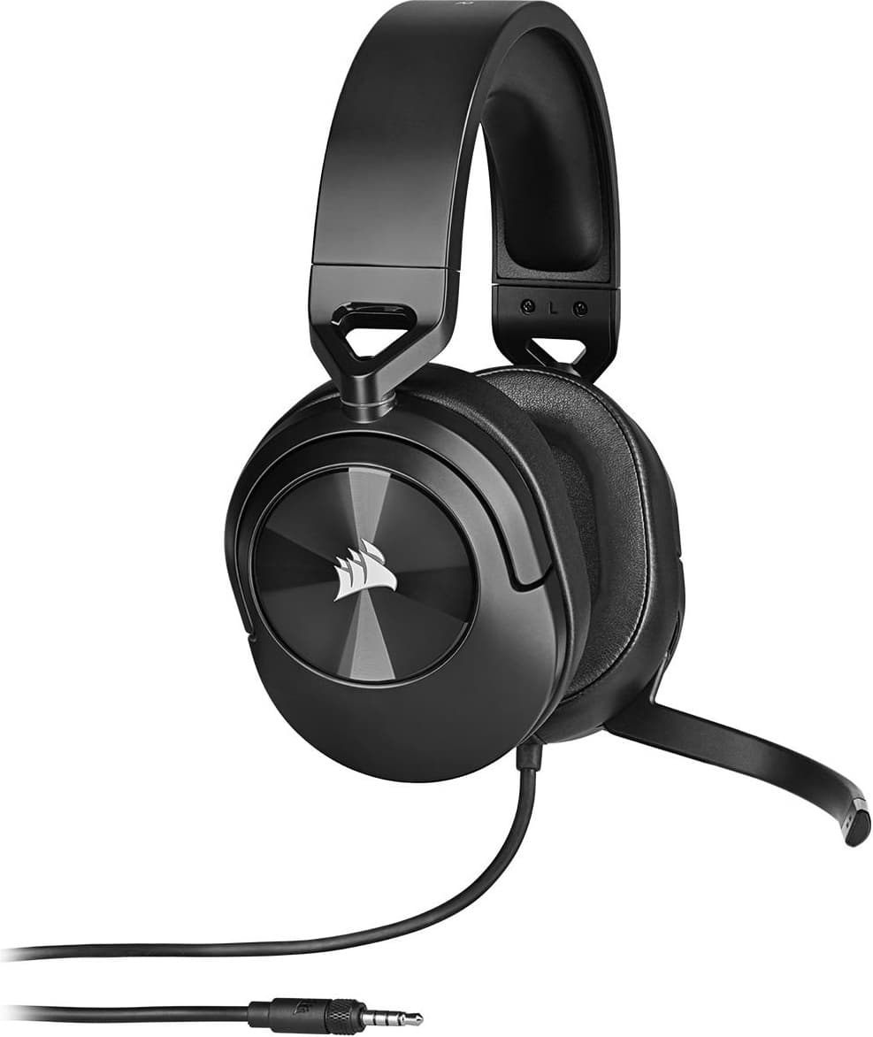 Слушалки Corsair HS55 Stereo Carbon (CA-9011260-EU), микрофон, гейминг, Discord Certified, AUX, черни