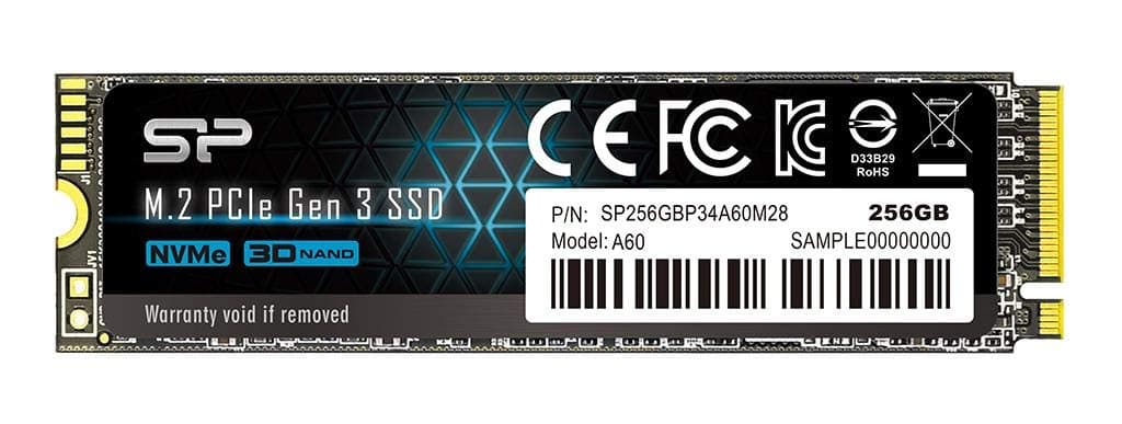 SSD Silicon Power A60 M.2-2280 PCIe Gen 3x4 NVMe 256GB