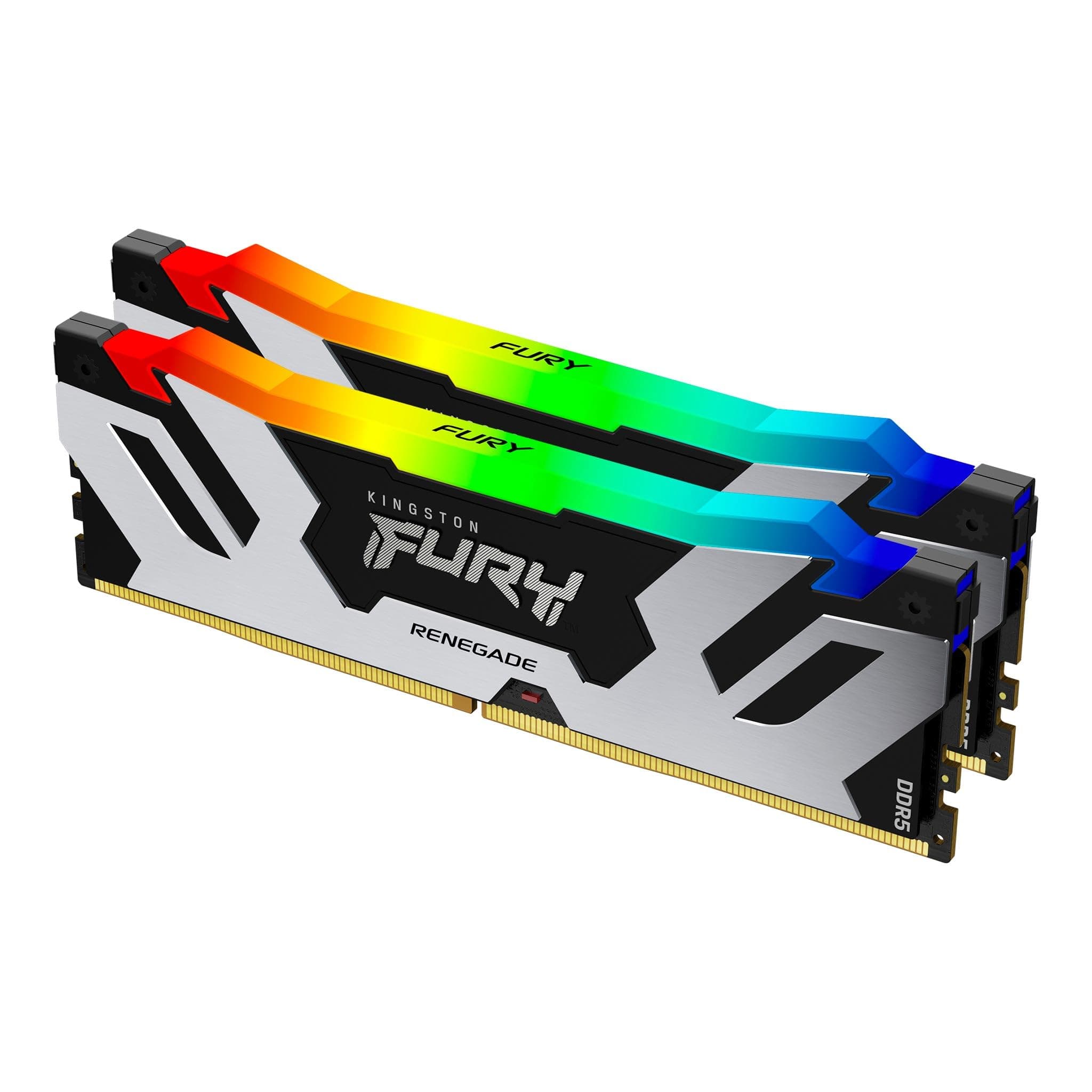 Памет Kingston Fury Renegade Silver RGB 32GB(2x16GB) DDR5 6400MHz KF564C32RSK2-32