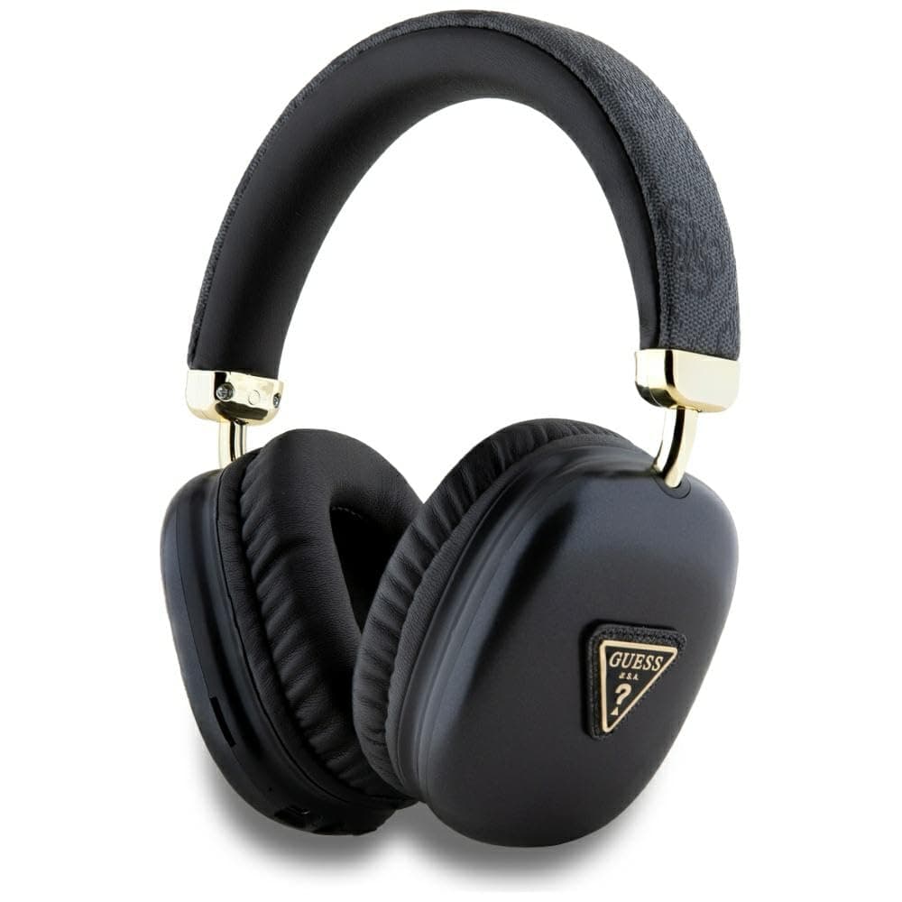 Слушалки Guess GUBHK1P4TPK, безжични/жични, Bluetooth, Jack 3.5mm, микрофон, 40mm говорители, до 32 часа време на работа, черни