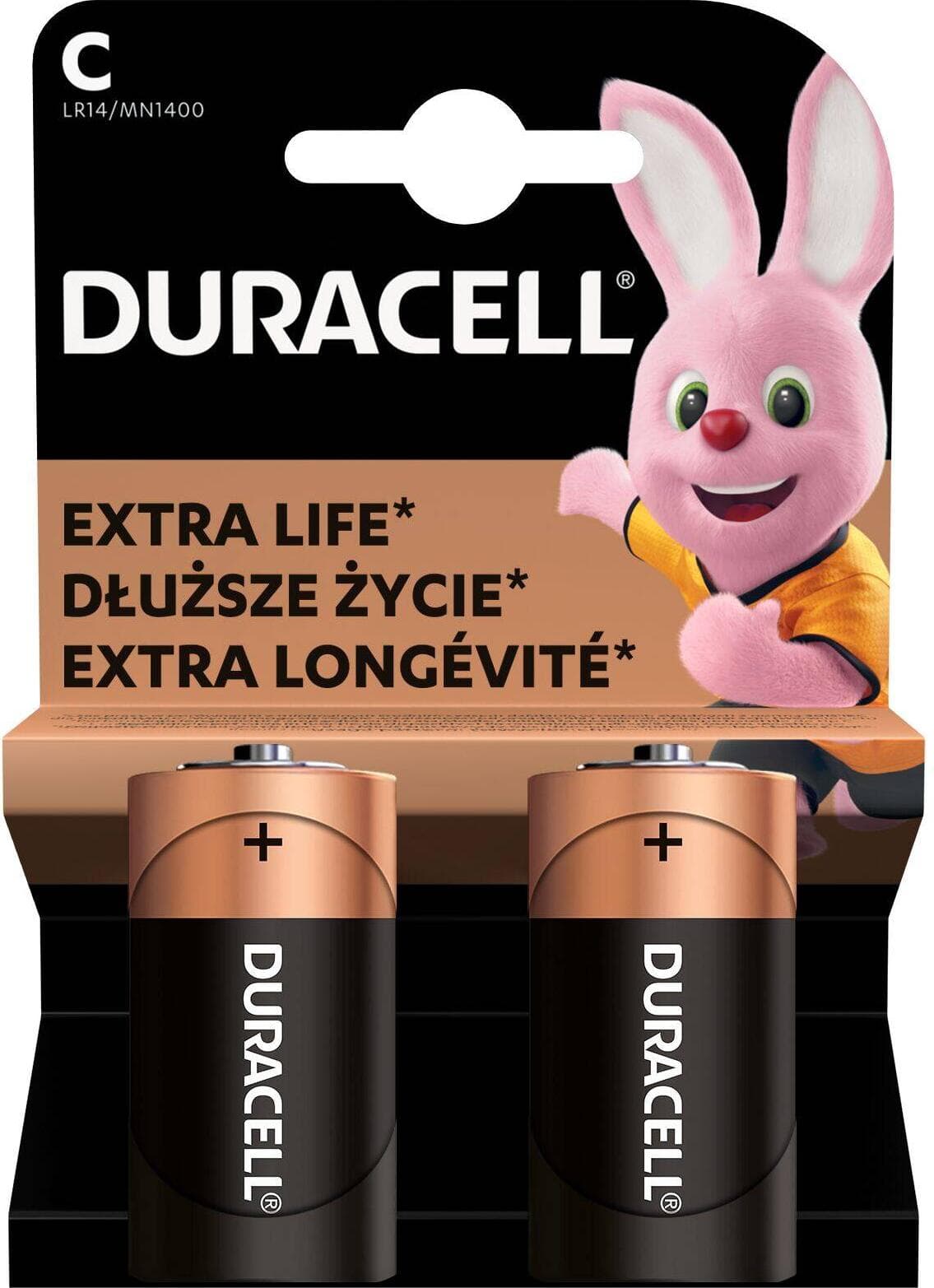 Алкална батерия DURACELL C LR-14 /2 бр. в опаковка/ 1.5V