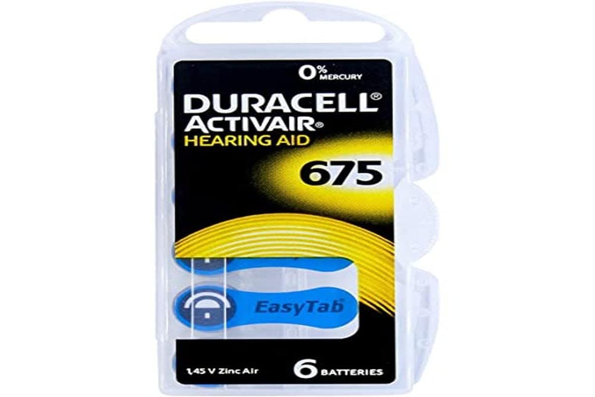 Батерия цинково въздушна DURACELL ZA675 6 бр. бутонни за слухов апарат в блистер