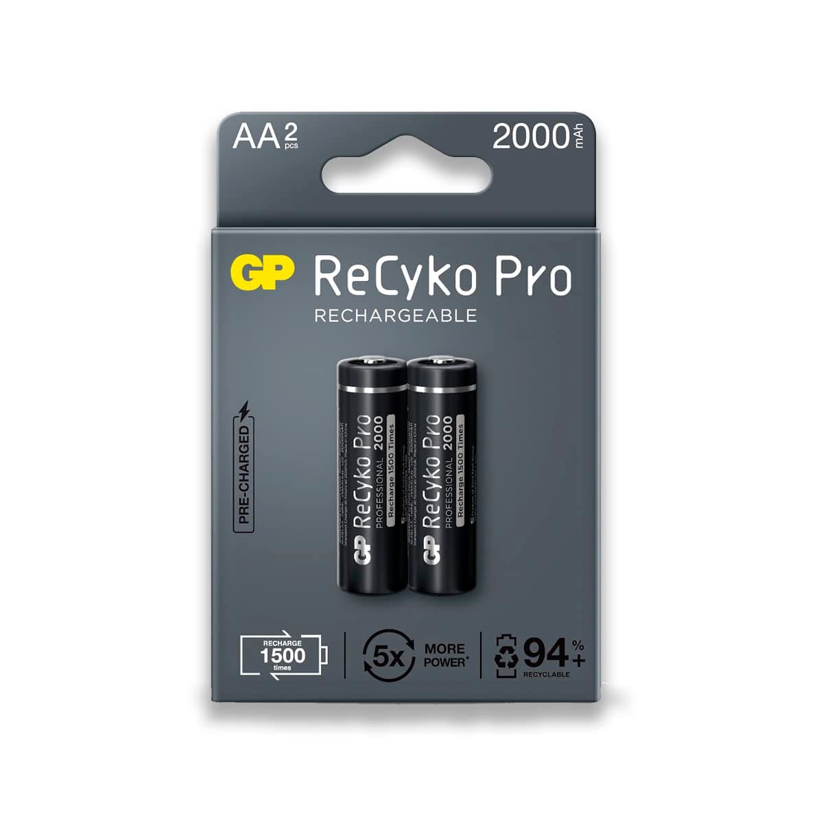 Акумулаторна Батерия GP R6 AA 2000mAh RECYKO + PRO 210AAHCB-EB2 NiMH /до 1500 цикъла/ 2 бр. в опаковка GP