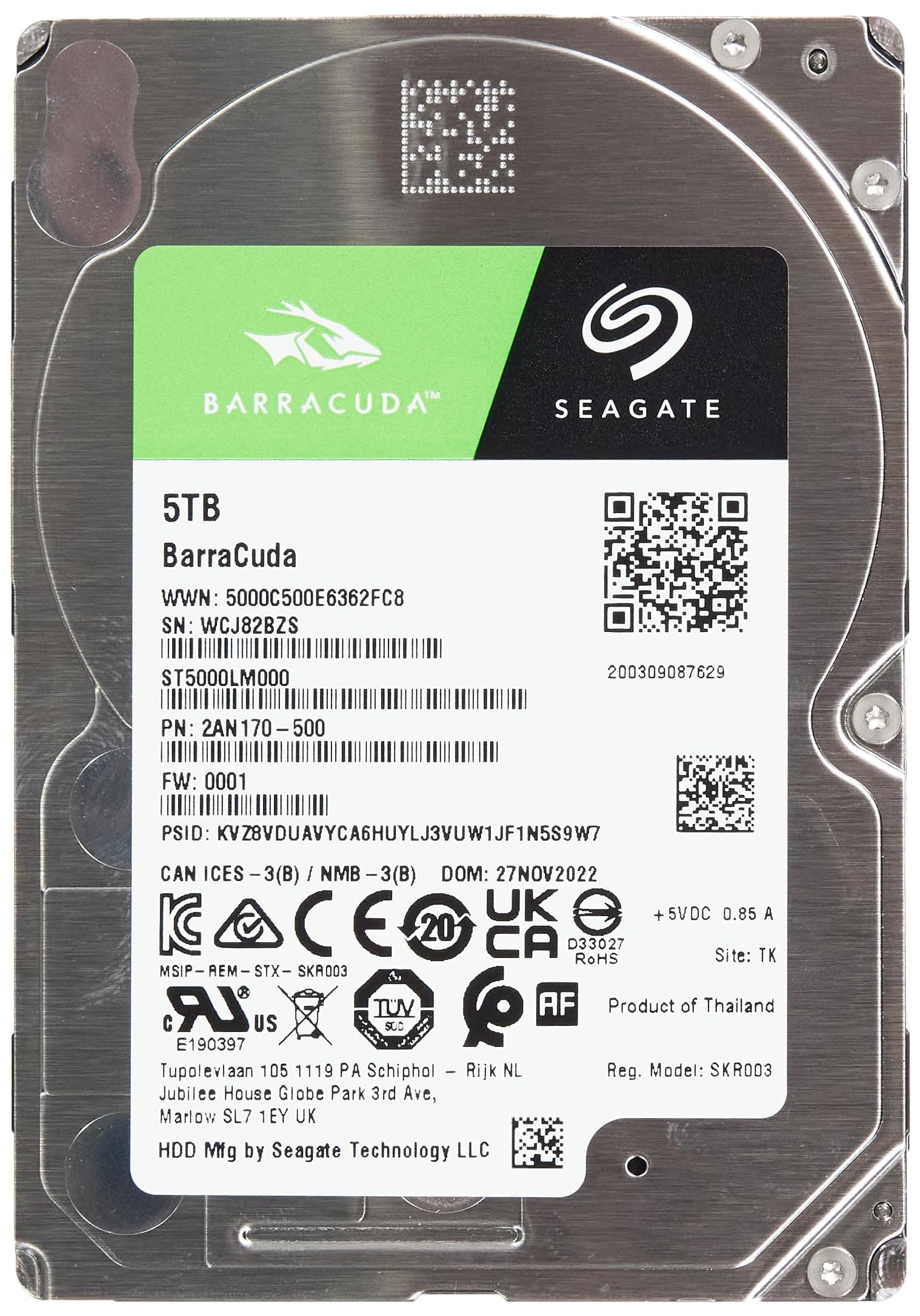 Хард диск SEAGATE BarraCuda 5TB, 5400RPM, 2.5", 128MB, ST5000LM000