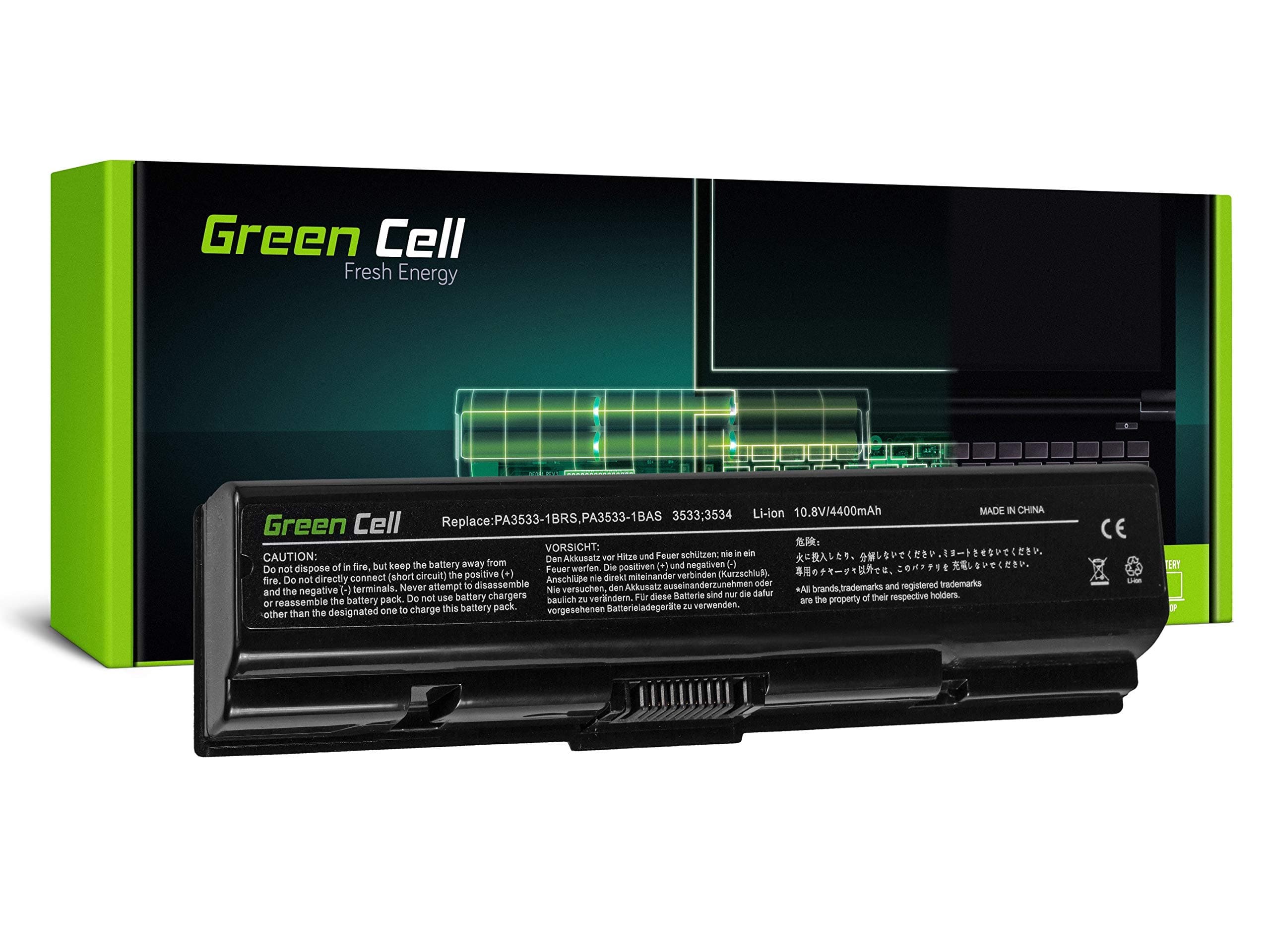 Батерия за лаптоп GREEN CELL, Toshiba Satellite A200 A300 A500 L200 L300 L500 PA3534U, 10.8V, 4400 mAh