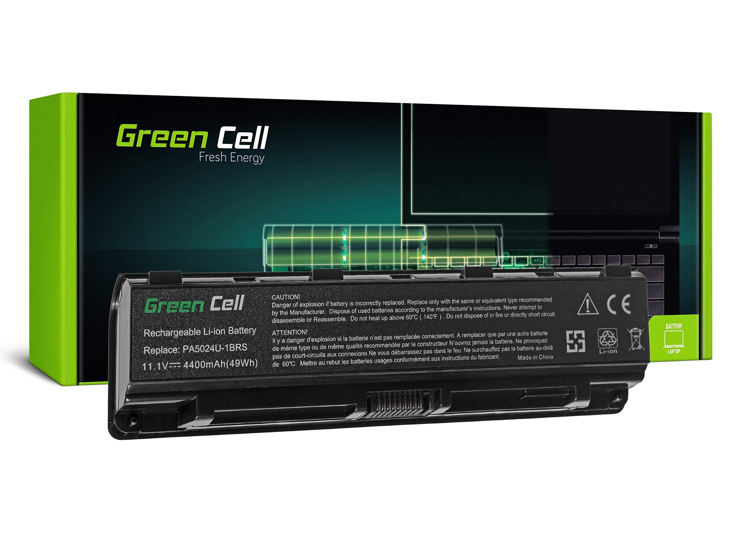 Батерия за лаптоп GREEN CELL, TOSHIBA PA5023/PA5024 Satellite C850 C855 C870 L850 L855, 10.8V, 4400mAh