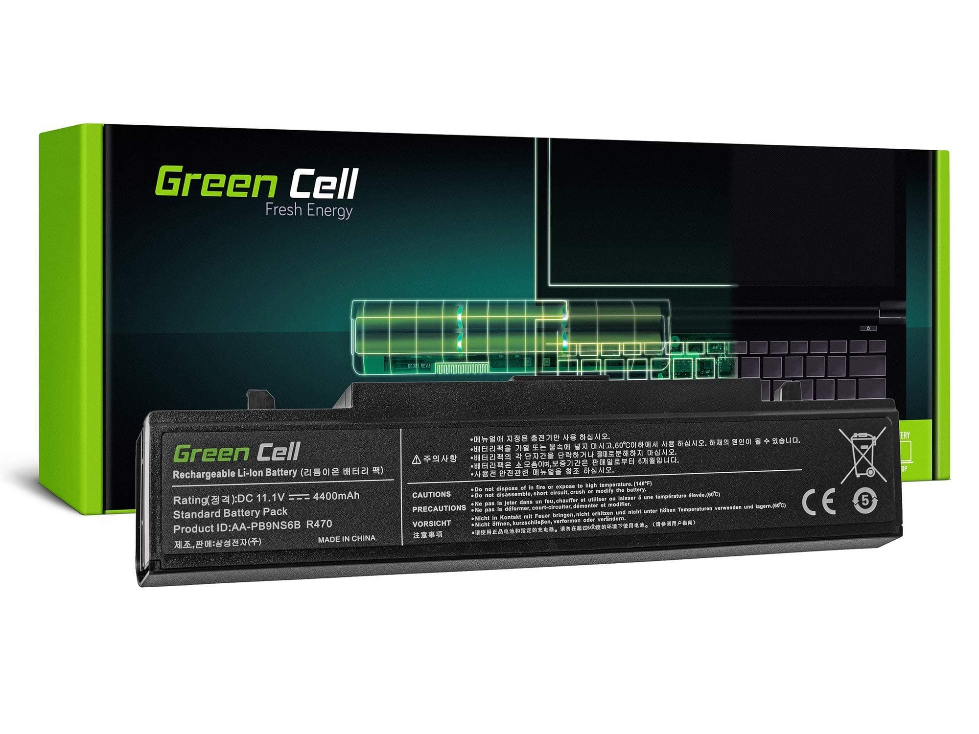 Батерия за лаптоп GREEN CELL, Samsung PB9NC6B Q318 R710 PB9NC6B, 11.1V, 4400mAh