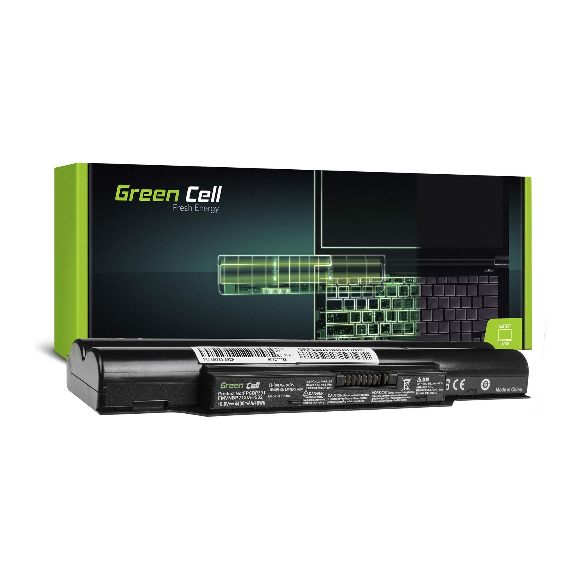 Батерия за лаптоп GREEN CELL, FUJITSU AH532/AH512/AH502/A532 FPCBP331 FMVNBP213, 10,8V, 4400mAh