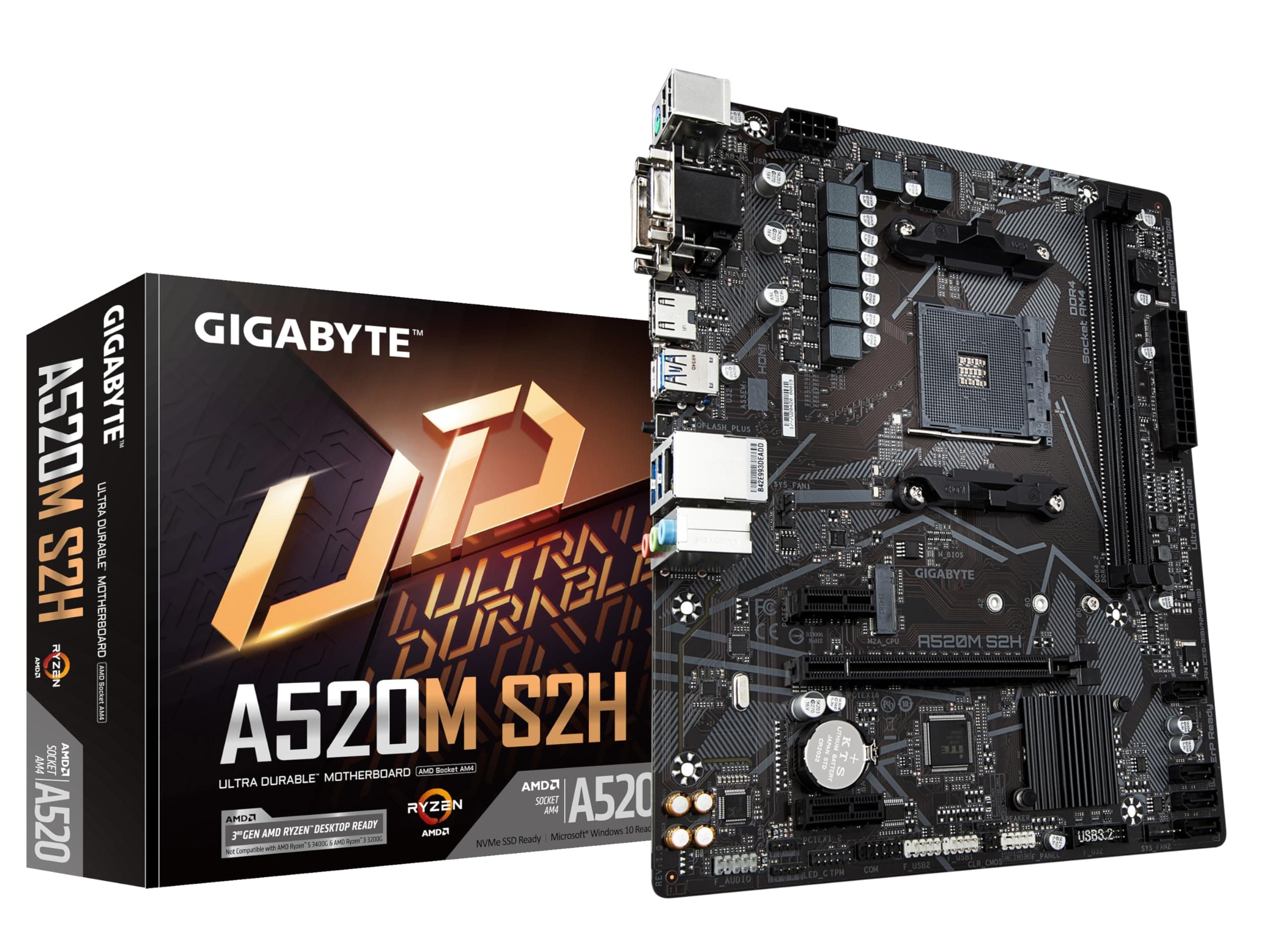 Дънна платка GIGABYTE A520M-S2H, Socket AM4