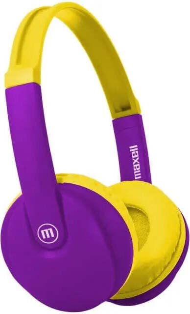 Блутут детски слушалки Maxell KIDZ HP-BT350, Малък размер, Виолетов/Жълт