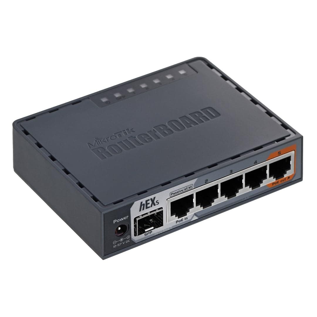 Рутер MiKrotik hEX S - RB760iGS, 5 x 10/100/1000 Mbps, Черен