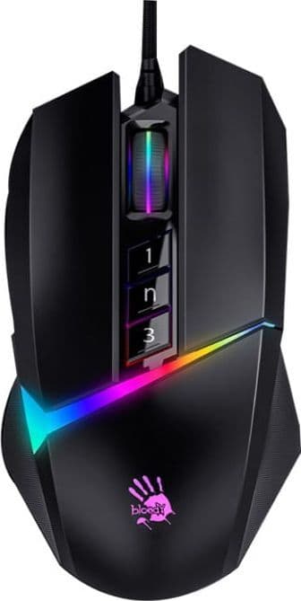 Геймърска оптична мишка А4 Bloody W60 Max Stone, Жична, USB, RGB, 10000cpi, 8 бутона, Черен