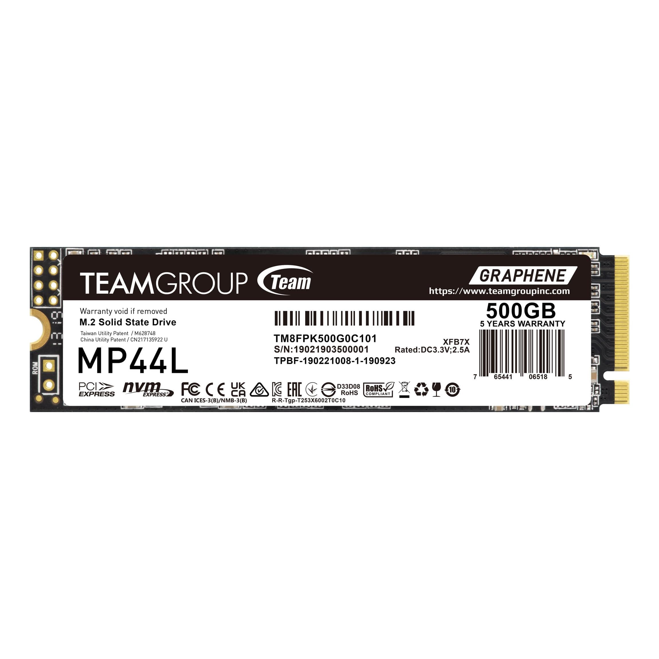 SSD Team Group MP44L, M.2 2280 NVMe, 500GB, PCI-e 4.0 x4