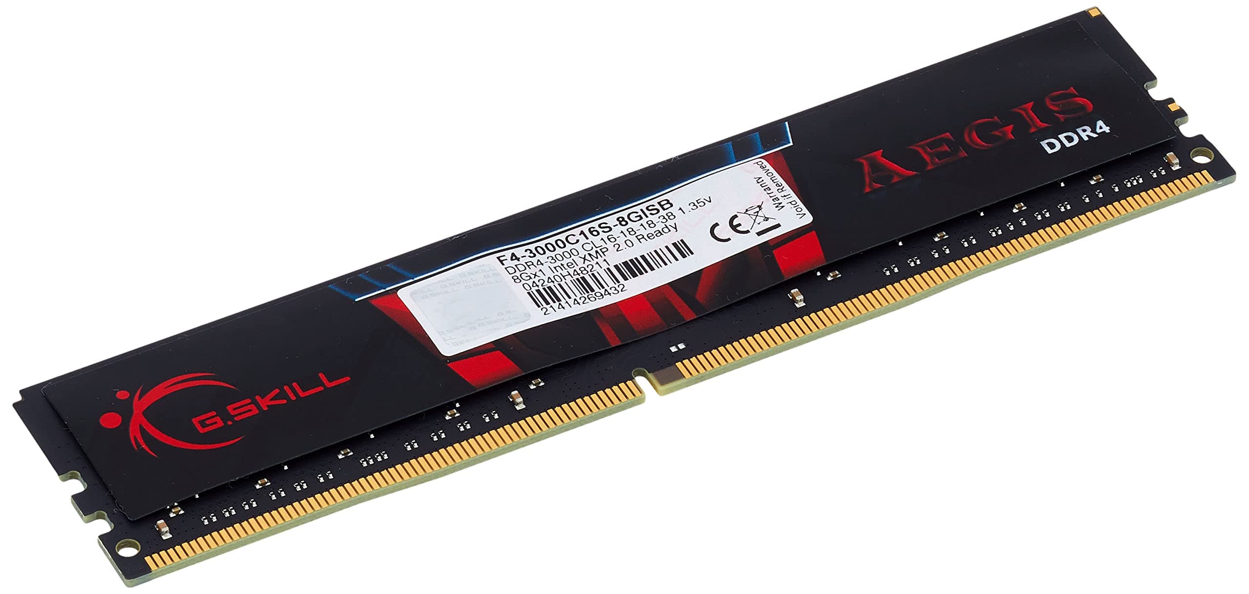 Памет G.SKILL Aegis 8GB DDR4 PC4-24000 3000MHz CL16 F4-3000C16S-8GISB