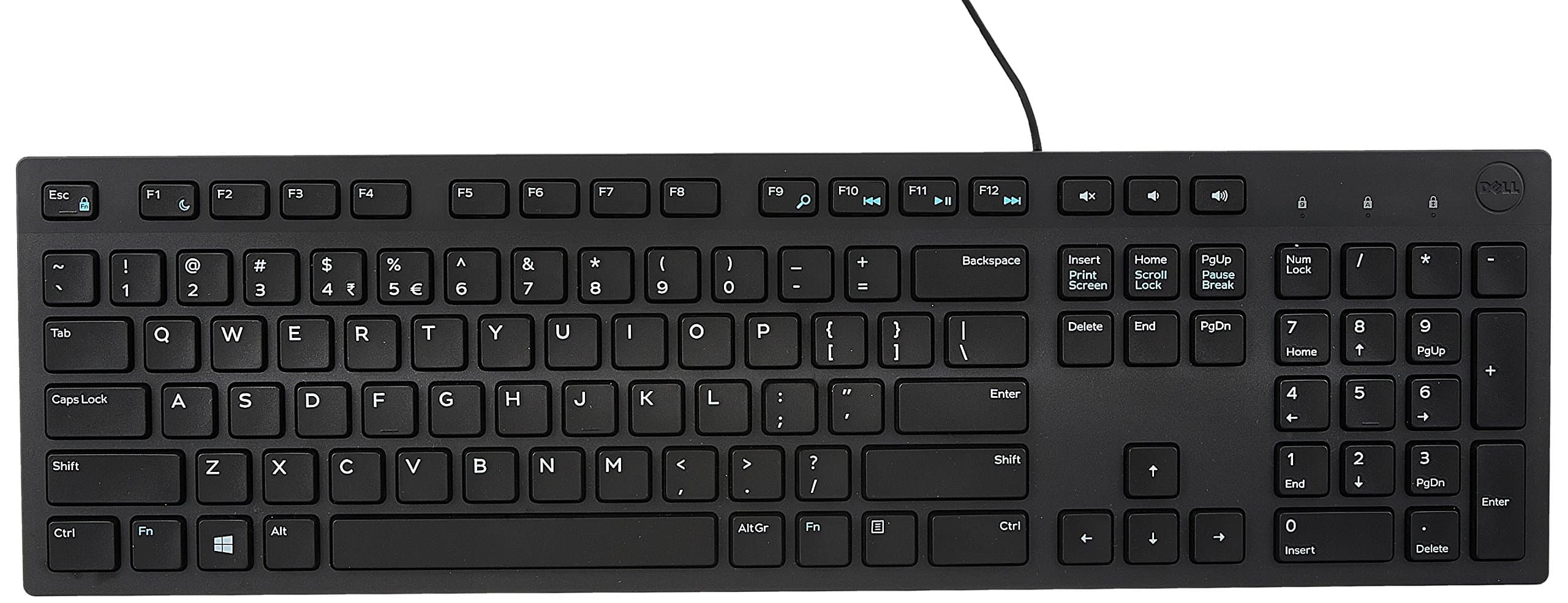Клавиатура Dell KB216, нископрофилна, без БДС, черна, USB