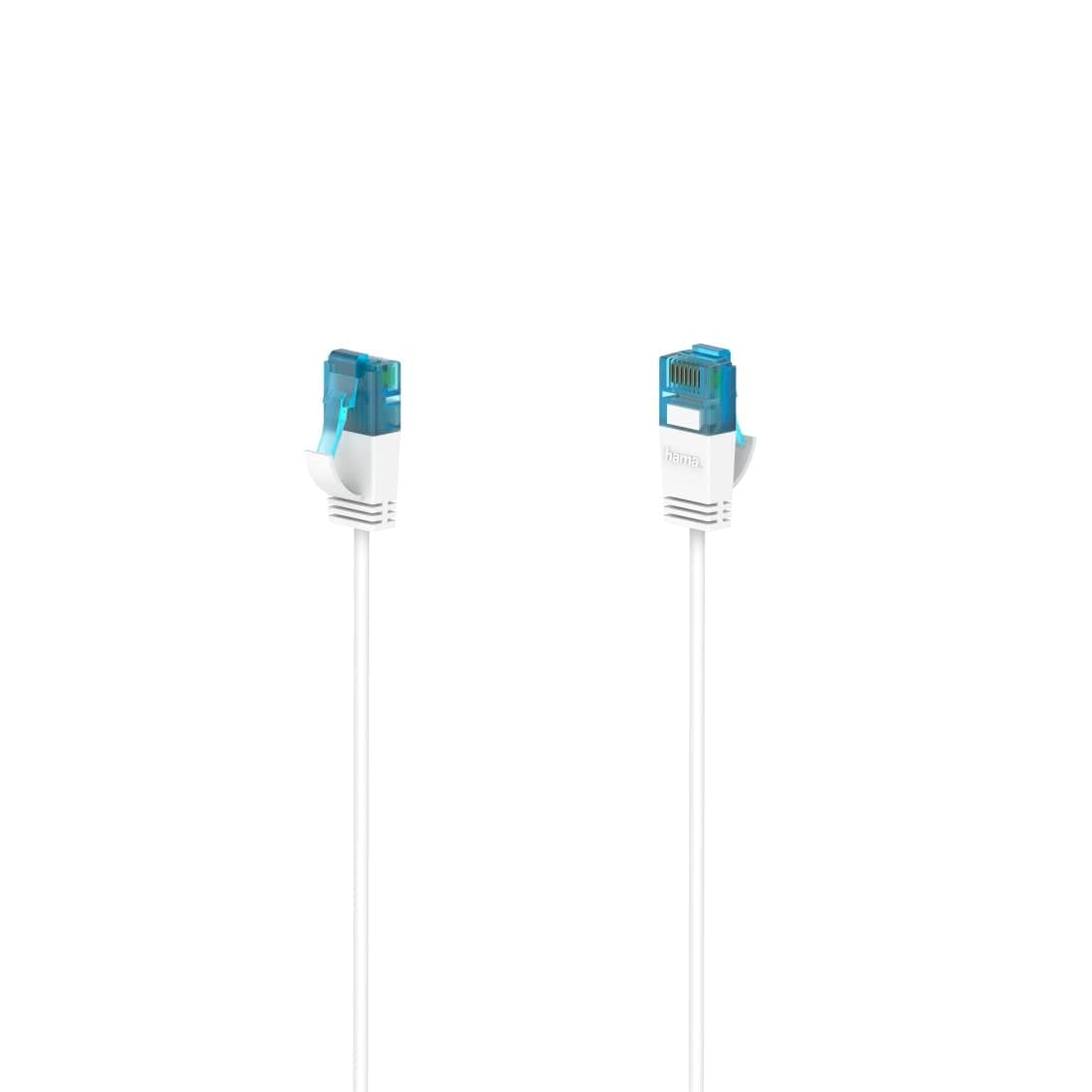 Мрежов кабел HAMA Flexi-Slim, U/UTP CAT 6a, 10 Gbit/s, RJ-45 - RJ45, 3.0 m, Бял