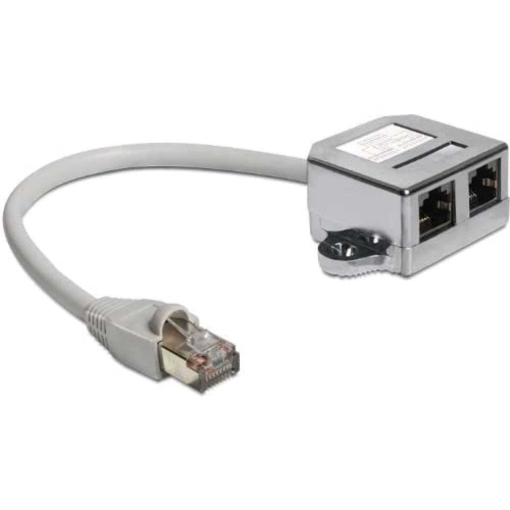 Адаптер DeLock Port Doubler, 1 x RJ45 plug - 2 x RJ45 jack (2 x Ethernet)