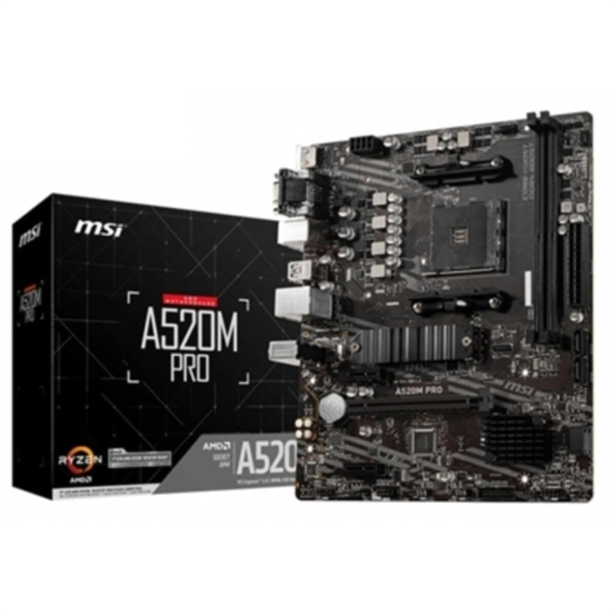 MSI A520M PRO AM4 DDR4 1xM.2 4xSATA HDMI DP VGA M-ATX MB