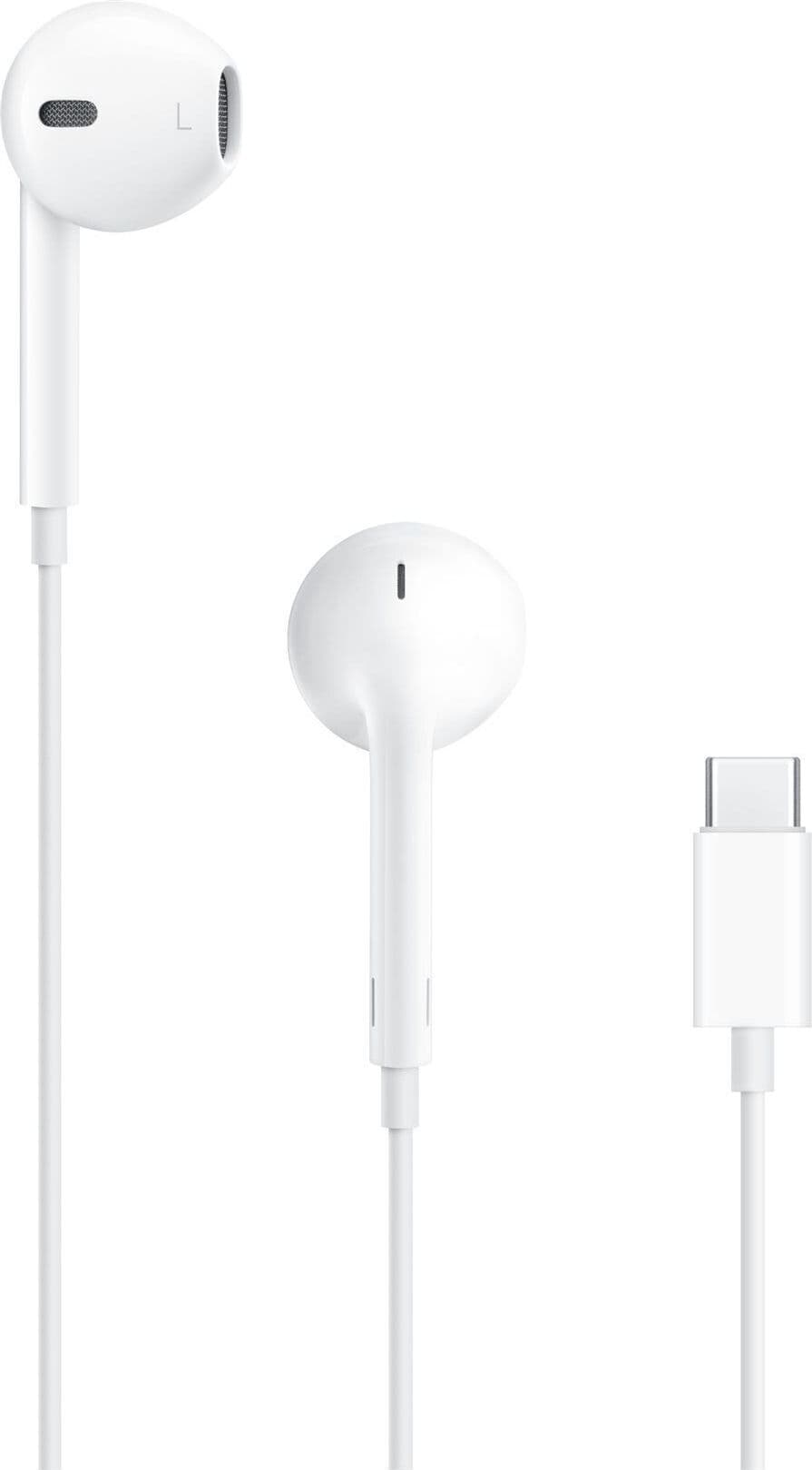 Слушалки Apple EarPods (MTJY3ZM/A), микрофон, USB-C, бели