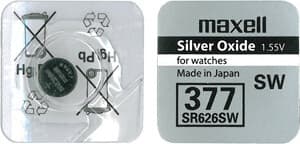 Бутонна батерия сребърна MAXELL SR626 SW /AG4/377/ 1.55V