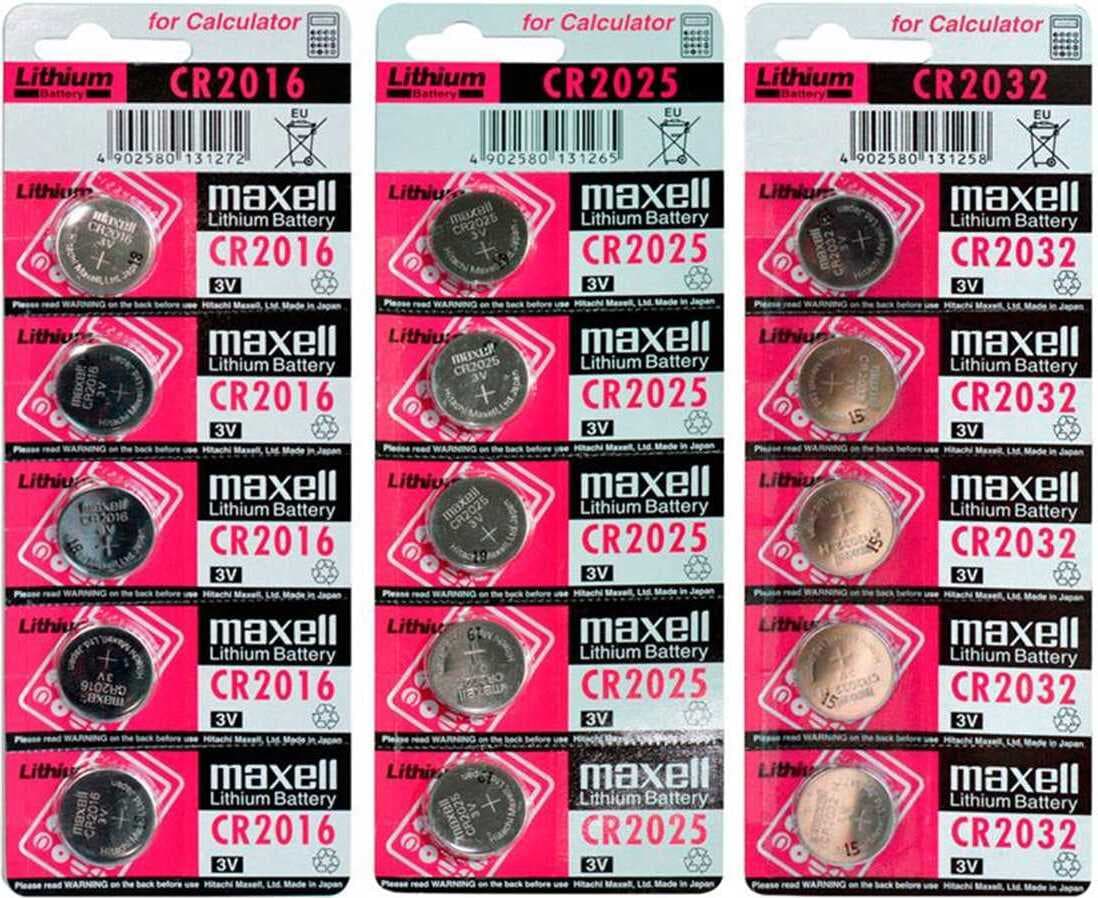Бутонна батерия литиева CR2016 3V 5бр. в блистер /цена за 1 бр. батерия/ MAXELL