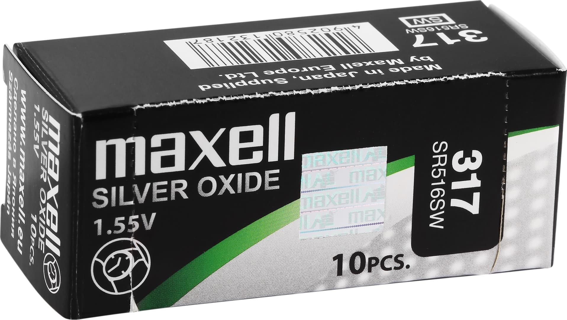 Бутонна батерия сребърна MAXELL SR516 SW /317/ 1.55V