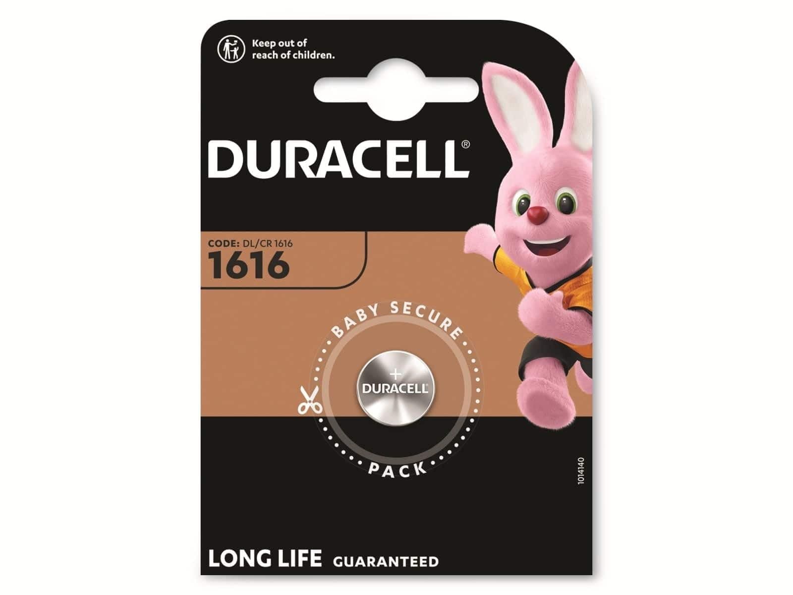 Бутонна литиева батерия DURACELL CR-1616, 3V