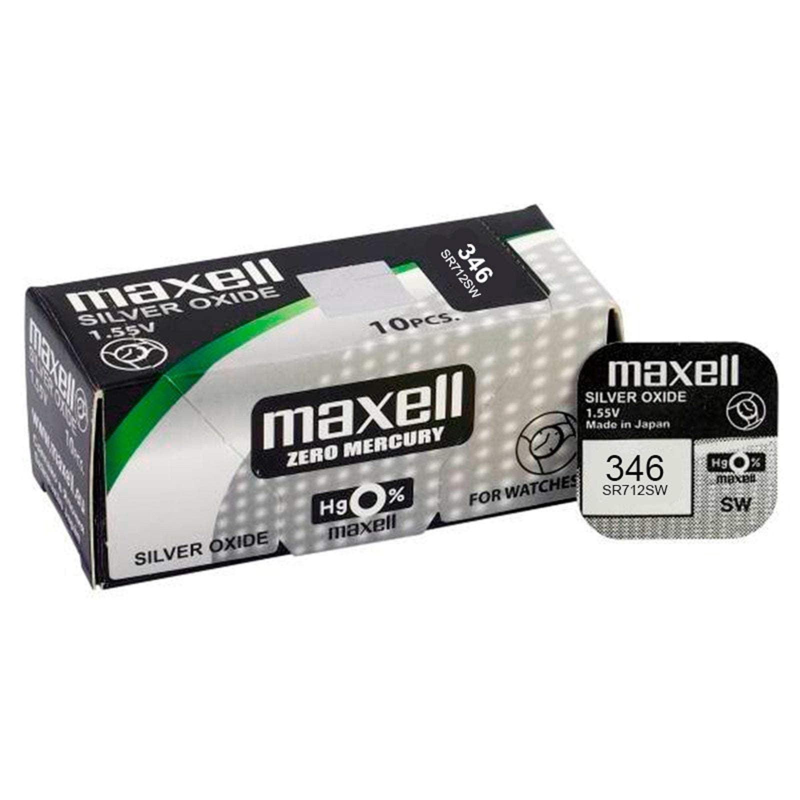 Бутонна батерия сребърна MAXELL SR712 SW 1.55V / 346