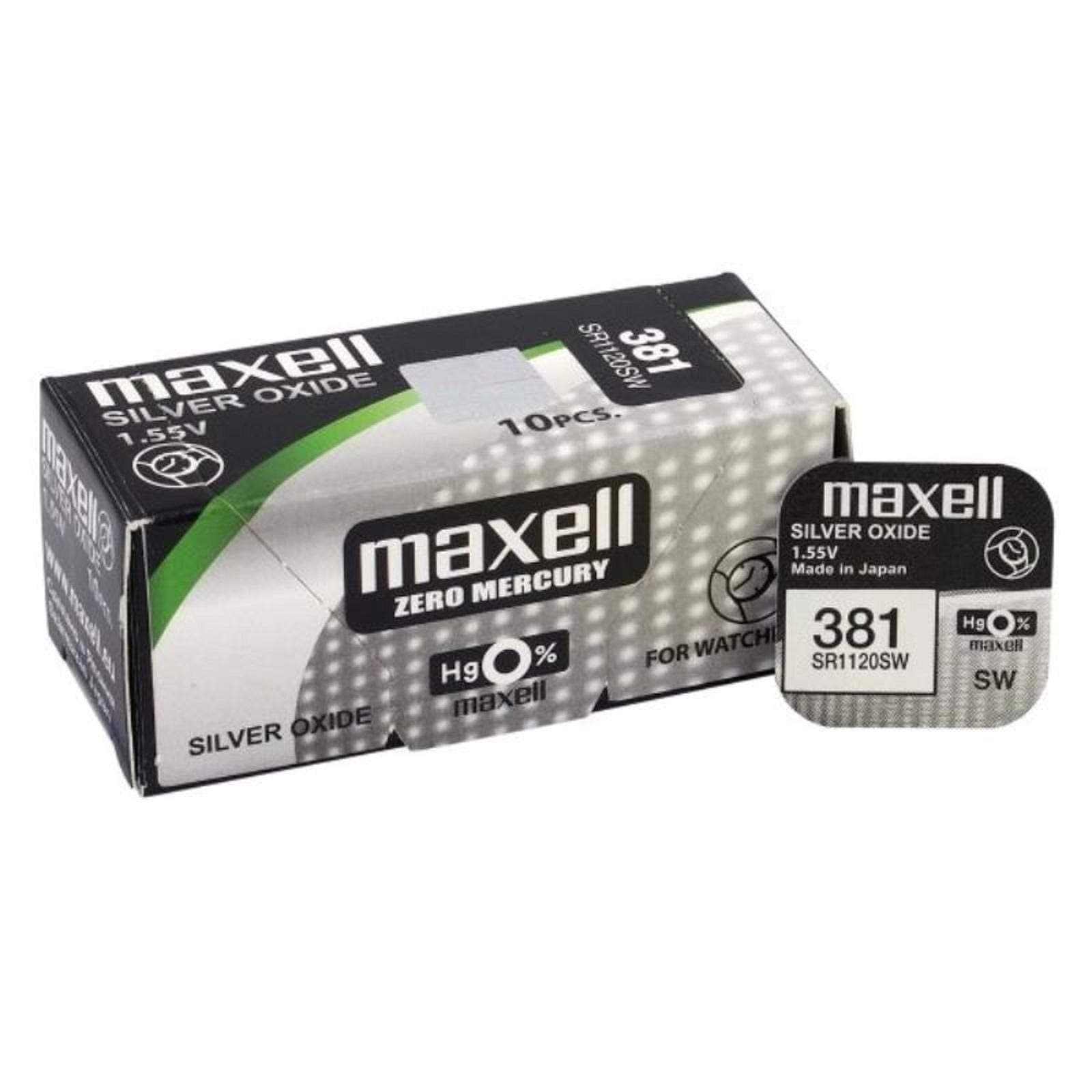 Бутонна батерия сребърна MAXELL SR1120 SW /381/391/ AG8 1.55V
