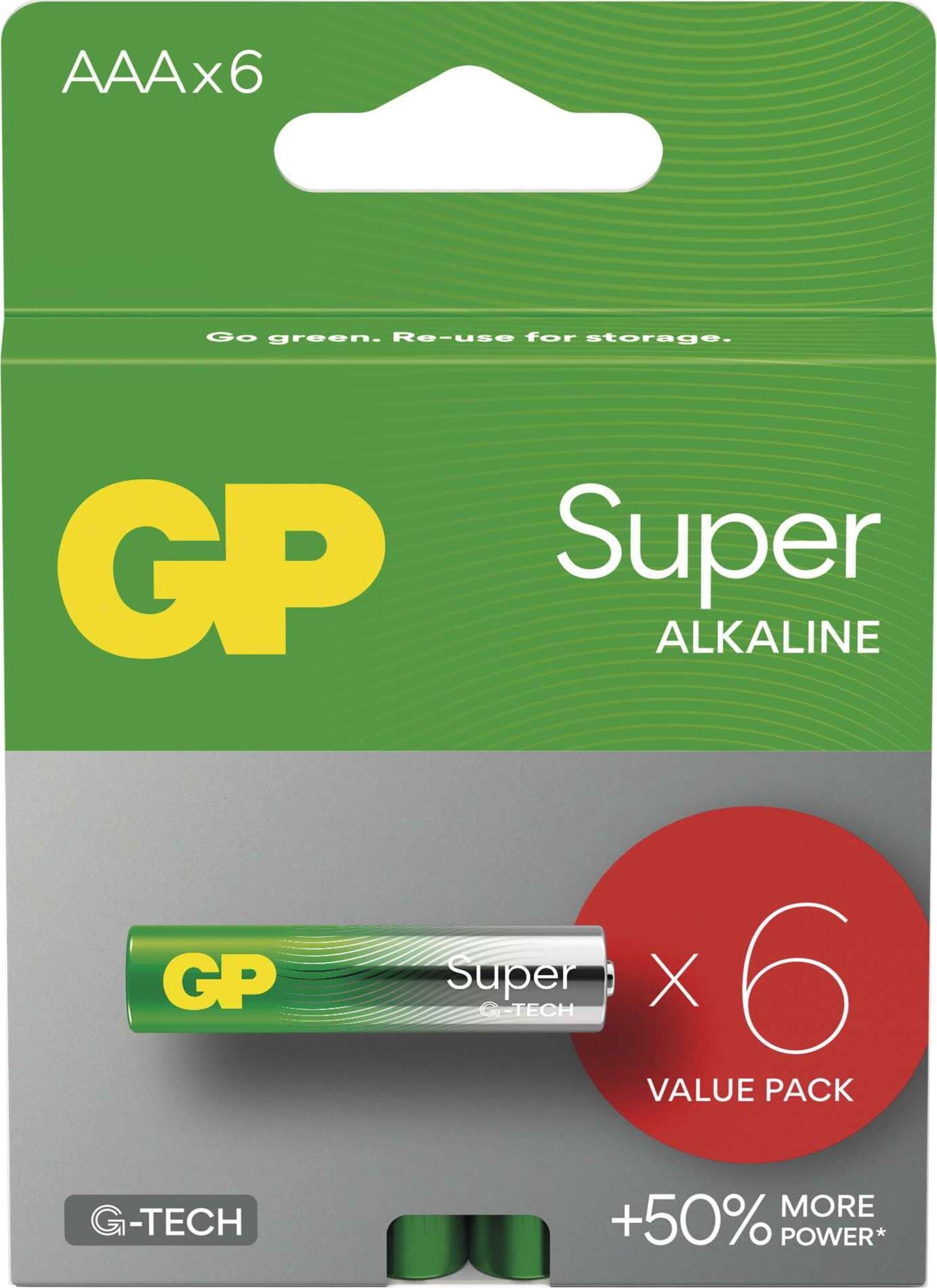 Алкална батерия GP SUPER LR03 AAA / 4+2 бр. в опаковка 1.5V GP-BA-24A21-SBV6