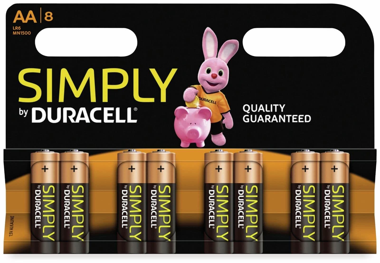 Алкална батерия LR6 AA 8pk блистер SIMPLY MN1500 DURACELL