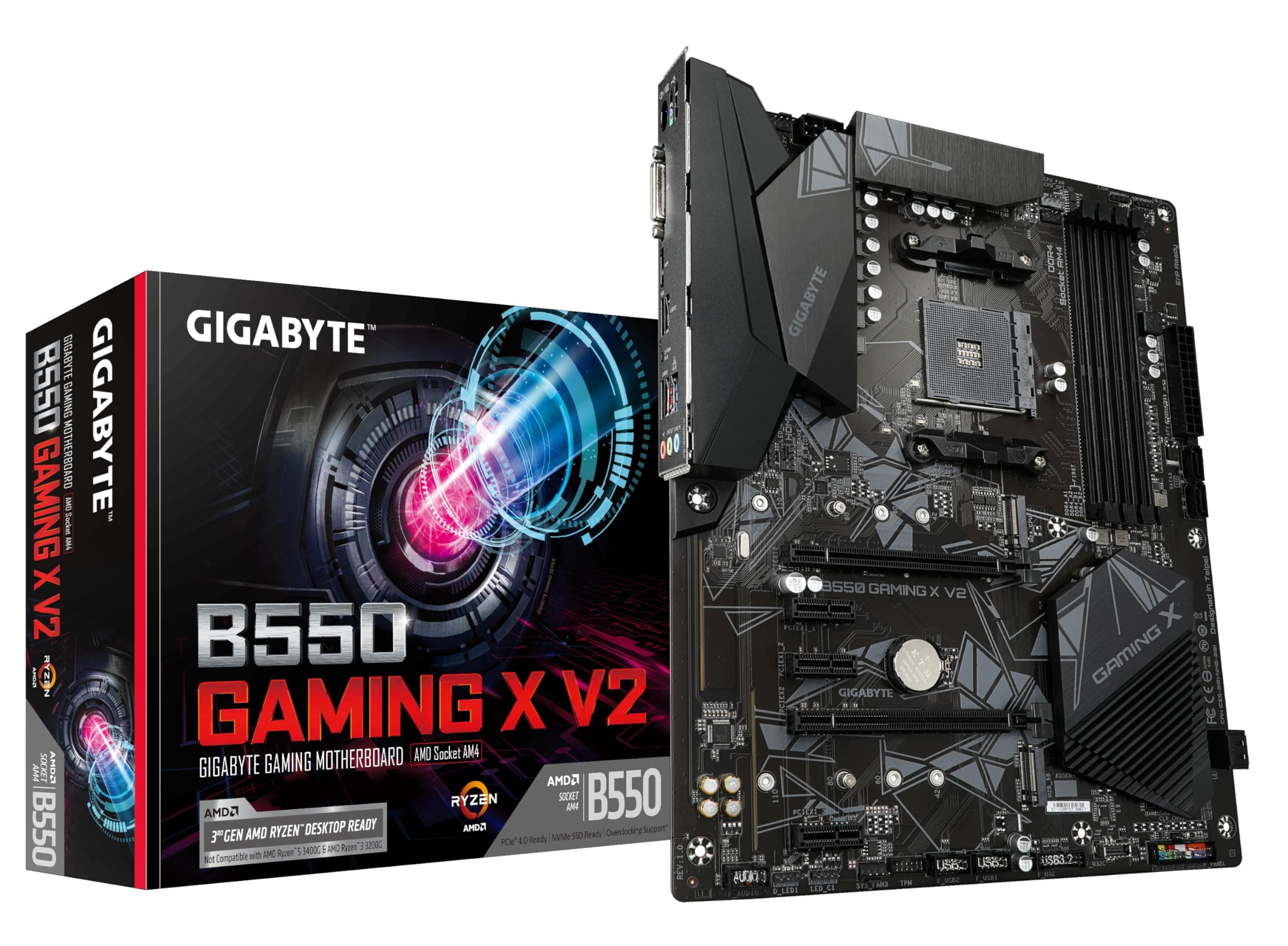 Дънна платка GIGABYTE B550 GAMING X V2 Socket AM4, 4 x DDR4, RGB Fusion, V2 (rev. 1.0)