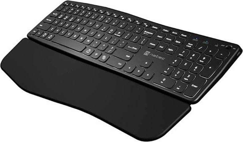 Natec wireless bluetooth keyboard PORIFERA x-scissors, backlit ergonomic us layout